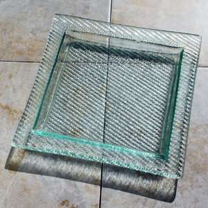  Venetian Cast Glass Square Platter   Carbon Fiber Series 