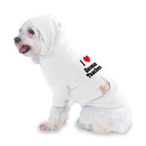  I Love/Heart German Teachers Hooded T Shirt for Dog or Cat 