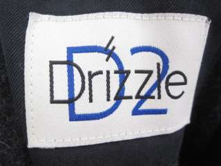 DRIZZLE Black Button Front Long Coat Jacket Size 4  