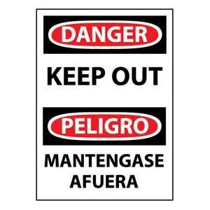 Bilingual Vinyl Sign   Danger Keep Out  Industrial 