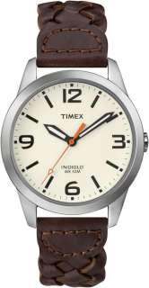 Timex Mens Weekender Watch Black/Brown/Olive, Nylon/Leather Strap 