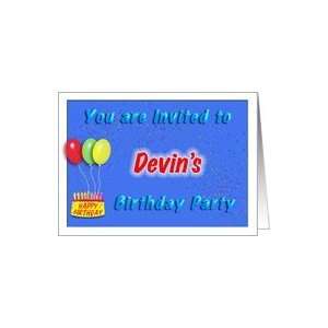  Devins Birthday, Invitation to the Party Card Toys 