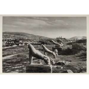  1937 Lions Terrace Statues Delos Island Photogravure 