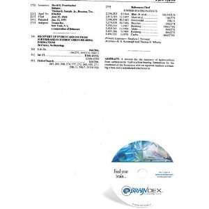 NEW Patent CD for RECOVERY OF HYDROCARBONS FROM SUBTERRANEAN 