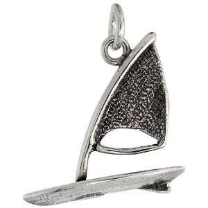   Silver Flawless Quality Windsurf Pendant, 15/16 (24mm) tall Jewelry