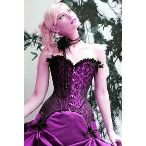  Glamorous Purple Strapless Shadow Bustier Dress in a black 