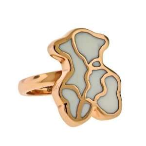  18K ROSE Gold Plated TEDDY BEAR Stainless Steel Ring 