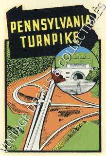 VINTAGE PENNSYLVANIA TURNPIKE STATE SOUVENIR TRAVEL WATER DECAL 