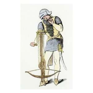 Genoese Archer Winding Up, or Bending, His Cross Bow Premium Poster 