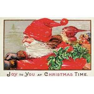    Christmas Santa Claus Tin Sign Windblown Nostalgic