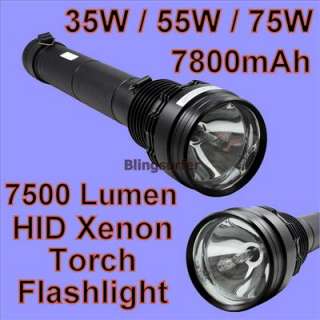 7500LM Brightness Super HID Flashlight Torch with 35w/55w/75w gear