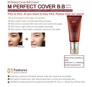 MISSHA★ M Perfect Cover BB Cream #21 (50mL) Orlgina & New  