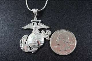 25 Solid Marine Corps Eagle Globe and Anchor Pendant  