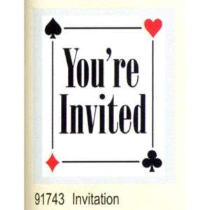 CARD GAME party invitations favor casino poker invite  