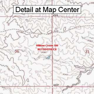  USGS Topographic Quadrangle Map   Willow Creek SW, South 