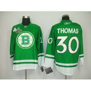  Tim Thomas #30 NHL Boston Bruins Green Hockey Jersey Sz54 