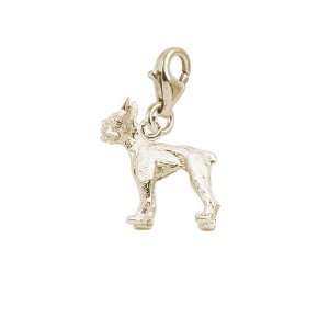 Rembrandt Charms Boston Terrier Charm with Lobster Clasp, Gold Plated 
