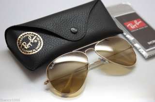 Rayban 3025 Brown Gold mirror Aviator Sunglasses 001/3K  