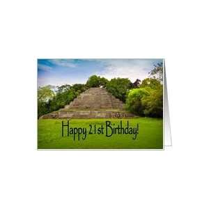   21st Birthday Mayan Temple in Tropical Rain Forest Card Toys & Games