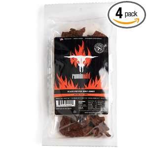 Runnin Wild Foods, Inc. Black Pepper Beef Jerky, 3.5 Ounce Bags (Pack 