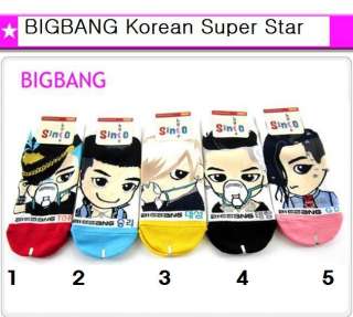 5Pairs BIGBANG Korean Super Star Character Socks  