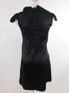 FRANNY Black Silk Cap Sleeve Shirt Blouse Sz M  