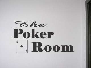 THE POKER ROOM Vinyl Wall Quote Game Room Lettering Home Decor Sticker 