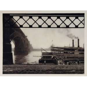  1927 Paddle Wheel Boat Bridge St. Louis Mississippi 