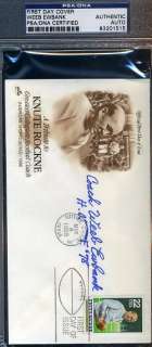 WEEB EWBANK SIGNED PSA/DNA KNUTE ROCKNE FDC CERTIFIED AUTOGRAPH  