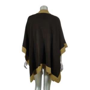 Sutton Studio Womens Brown Topper Wrap Sweater One Size  
