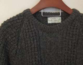 Quills Woollen Market gray mens fishermans sweater XL 48 chest Woolen 