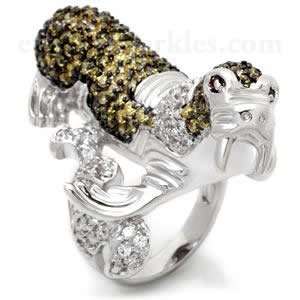  Cubic Zirconia Sea Lion Pave Ring SZ 8 Jewelry