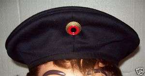 WOOL FELT BLACK BERET WITH GERMAN ARMY WEHRMACHT PIN  