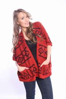 New Womens Knitted AZTEC PATTERN PONCHO CARDIGAN Top Dress Size S/M/L 