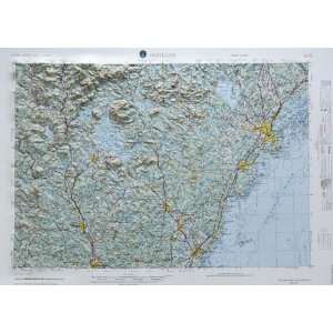 PORTLAND REGIONAL Raised Relief Map in the states of New Hampshire and 