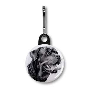 Rottweiler DOG Pencil Sketch Art 1 inch Button Style Zipper Pull