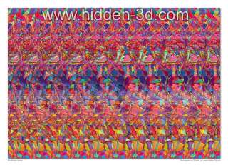 Mushroom Caves 18x13 Stereogram Poster Hidden 3D  