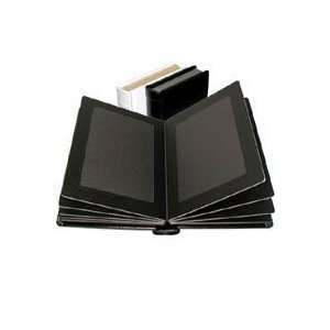  Photo Album, White Leatherette Cover with Library Bound Black Pages 