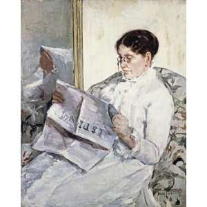  Reading Le Figaro by Mary Cassatt. Size 12.88 X 16.00 