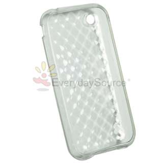 For Apple iPhone 3G 3GS Diamond Rubber TPU Gel Soft Case Cover Pink 