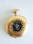 Antique French 18k Gold Pocket Watch Enamel Diamond