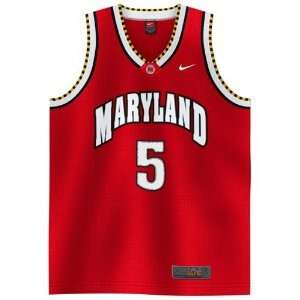   Terrapins #5 Red Tackle Twill Basketball Jersey