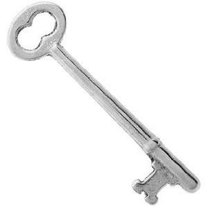  3 1/8 Polished Iron Skeleton Door Key With Triple Notched 