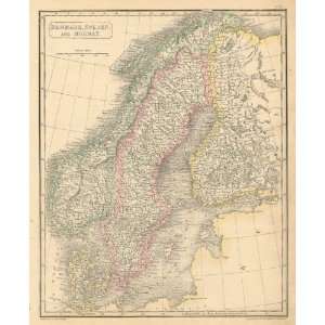  Arrowsmith 1836 Antique Map of Denmark & Sweden