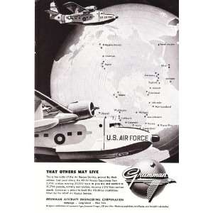   Vought Aircraft Navy Power for Peace Boris Chaliapin Original Plane Ad