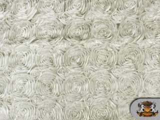 Rosette Satin Ivory Fabric / 56 wide Sold By the Yard  