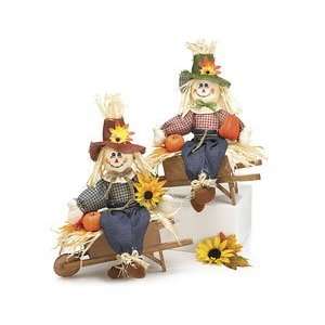 (2) Asst Scarecrows on Wheelbarrows
