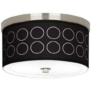  Portholes Nickel 10 1/4 Wide Ceiling Light