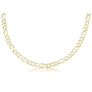  14K Solid Yellow Gold Figaro Link Chain Necklace 5mm Wide 