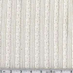  58 Wide Sweater Knit Cable Pearl White Fabric By The 